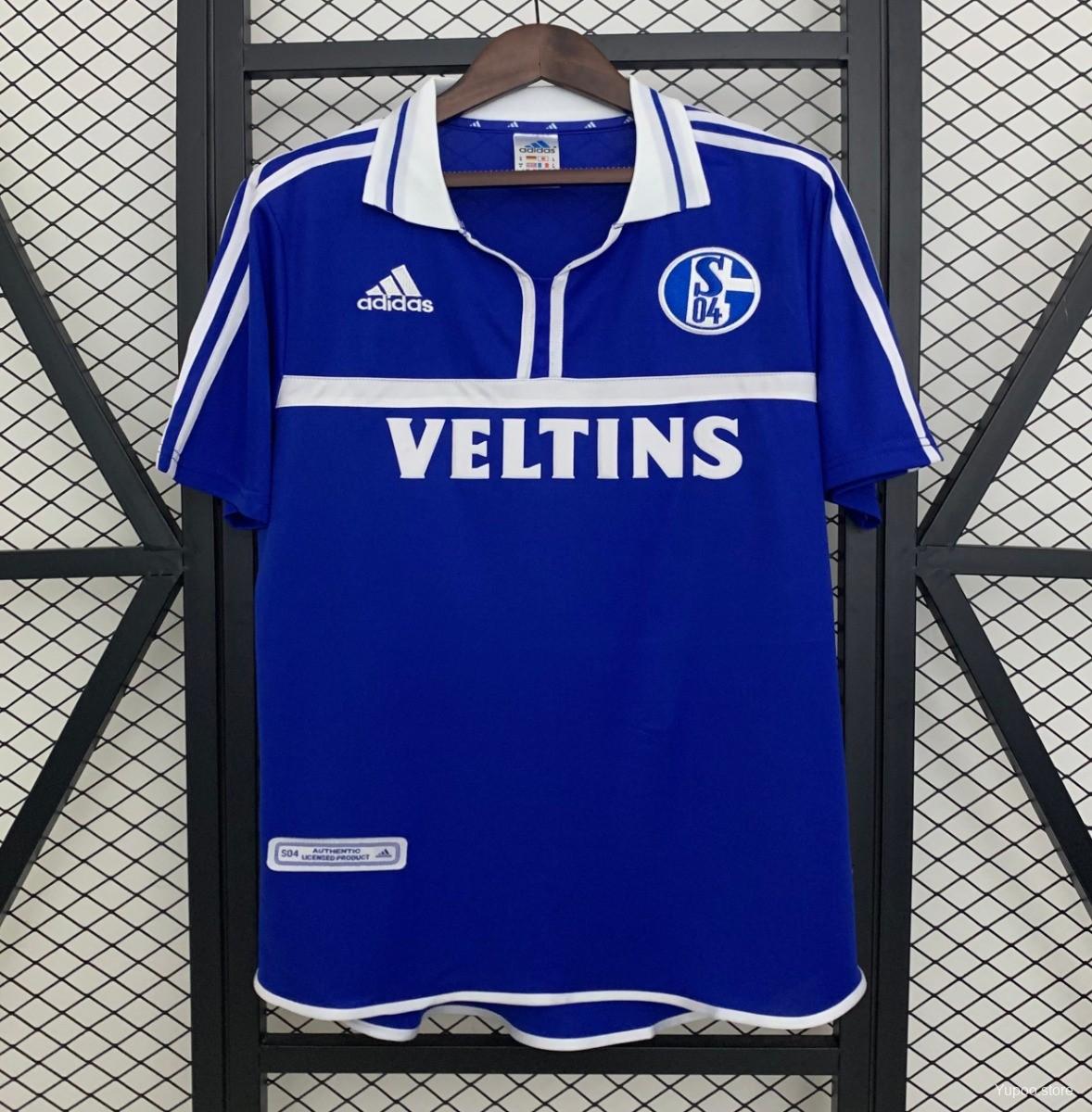 Camiseta de fútbol Schalke 04 2001/02 LOCAL MANGA CORTA VERSION FAN